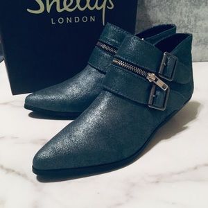 Shelly’s of London Blue Leather Booties 9M EUR 40